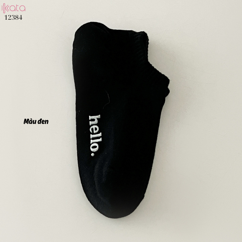 Tất vớ thuyền mỏng mát mùa hè,100% chất cotton chống trượt thấm hút mồ hôi 12384