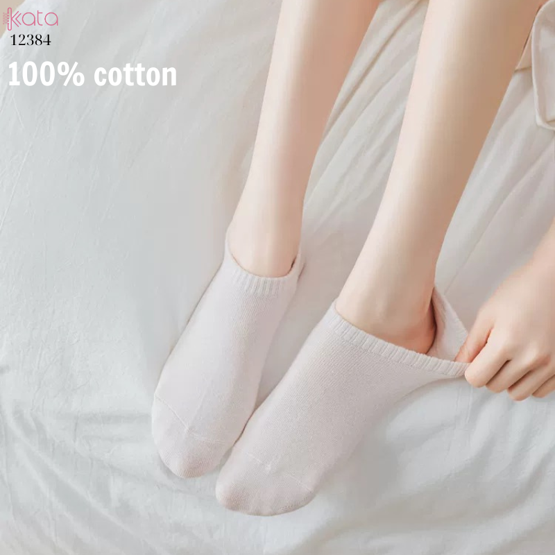 Tất vớ thuyền mỏng mát mùa hè,100% chất cotton chống trượt thấm hút mồ hôi 12384