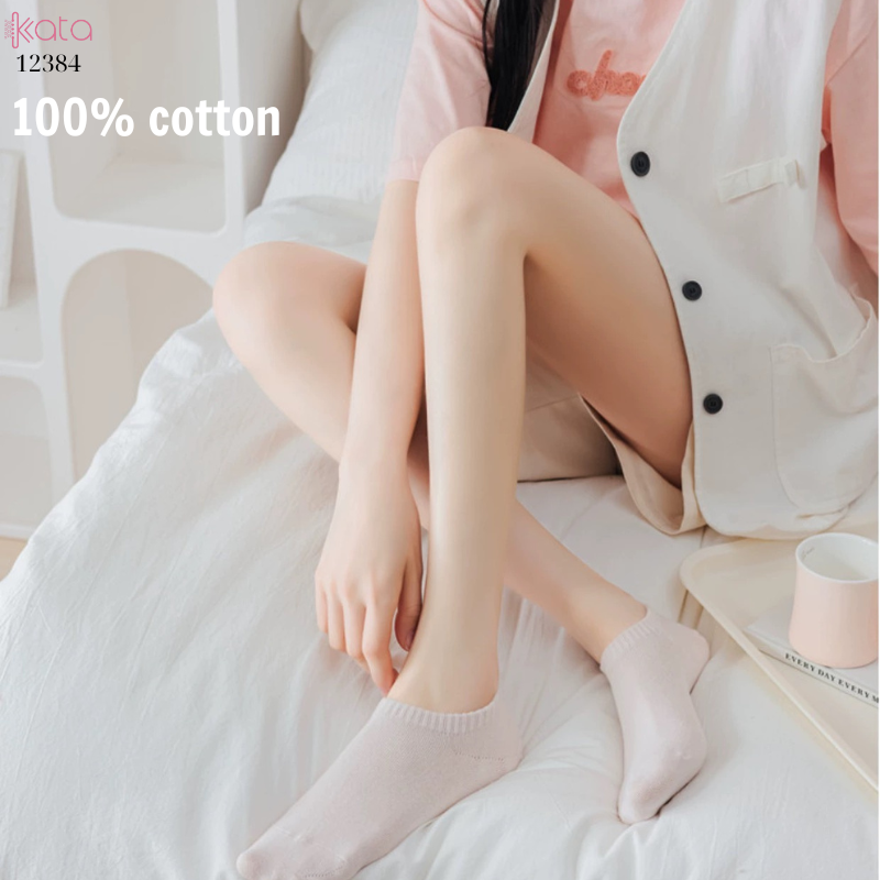 Tất vớ thuyền mỏng mát mùa hè,100% chất cotton chống trượt thấm hút mồ hôi 12384