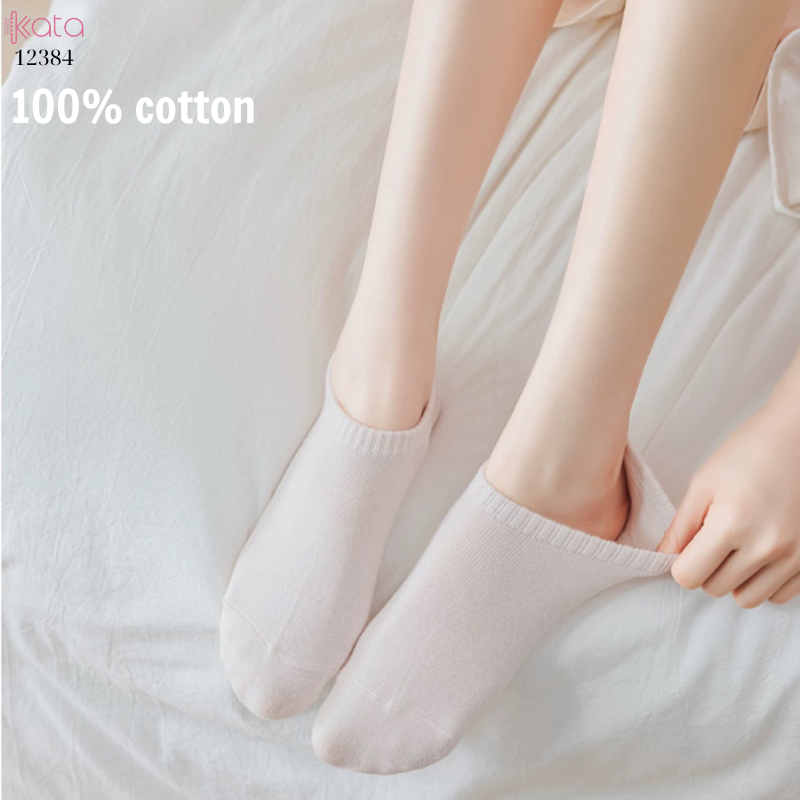Tất vớ thuyền mỏng mát mùa hè,100% chất cotton chống trượt thấm hút mồ hôi 12384
