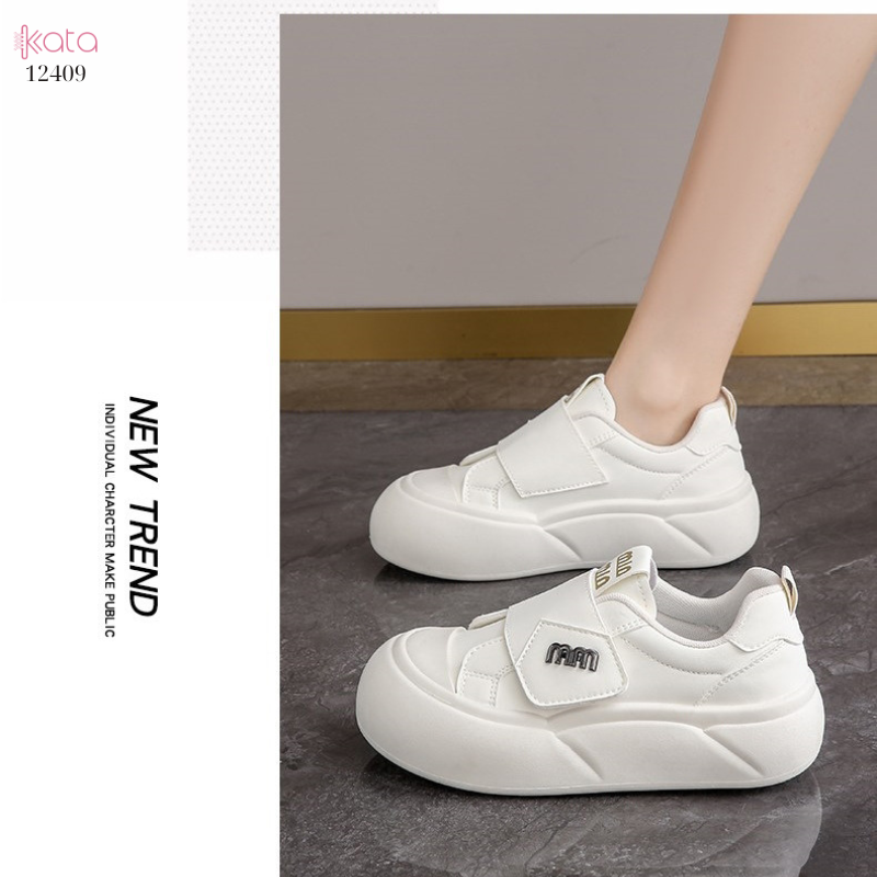 Giày thể thao khóa dán,giày tăng chiều cao phong cách Hàn Quốc 12409