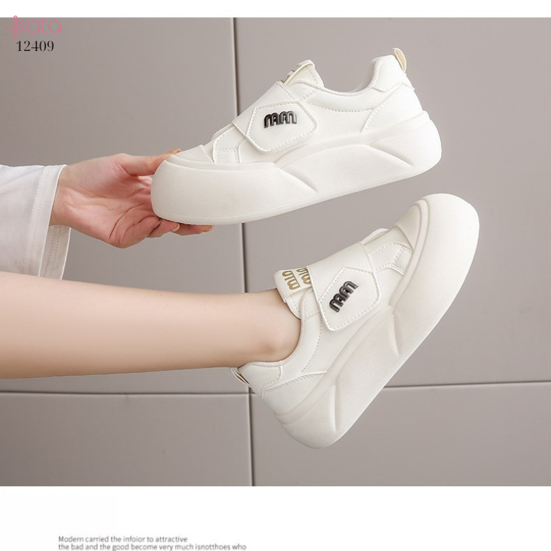 Giày thể thao khóa dán,giày tăng chiều cao phong cách Hàn Quốc 12409