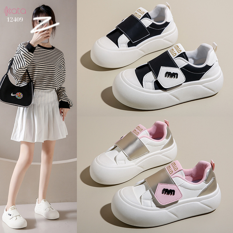 Giày thể thao khóa dán,giày tăng chiều cao phong cách Hàn Quốc 12409