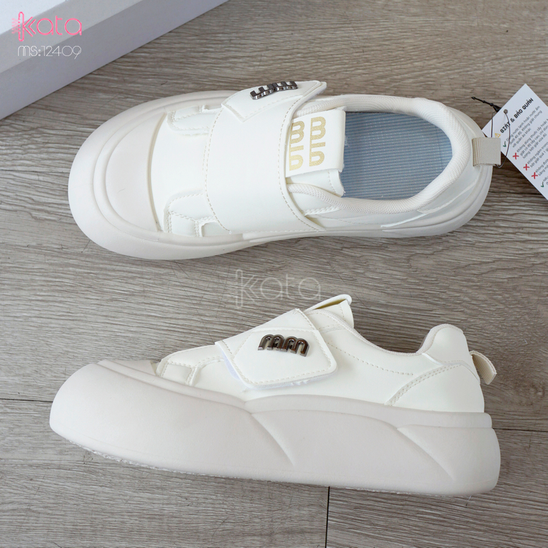 Giày thể thao khóa dán,giày tăng chiều cao phong cách Hàn Quốc 12409
