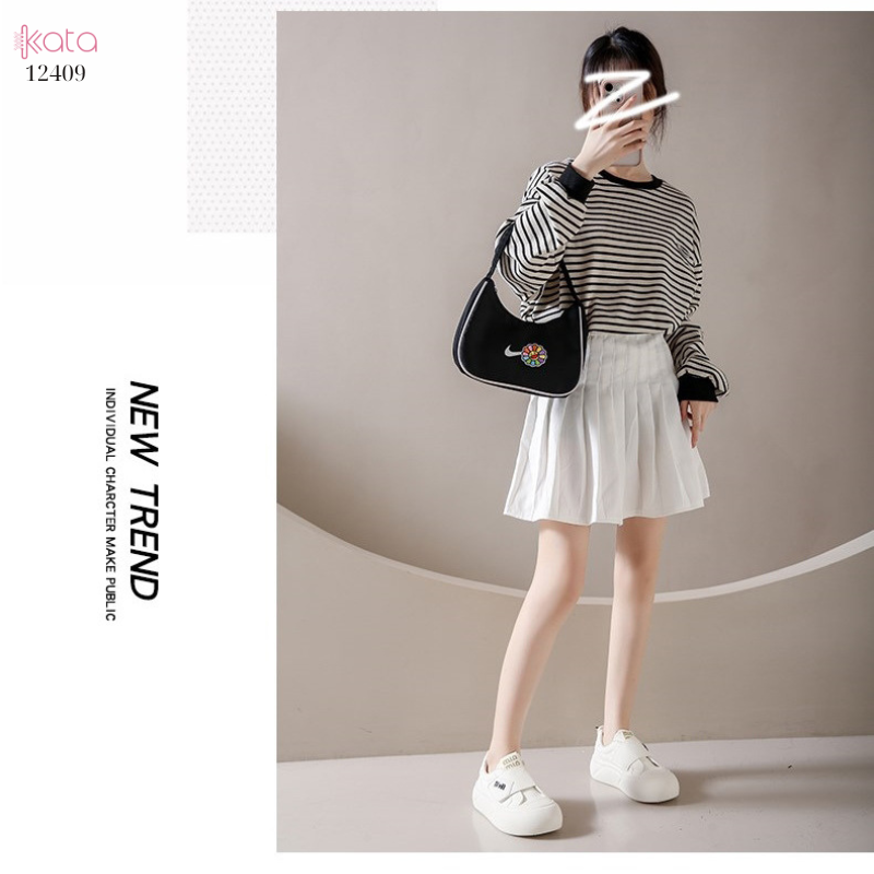 Giày thể thao khóa dán,giày tăng chiều cao phong cách Hàn Quốc 12409