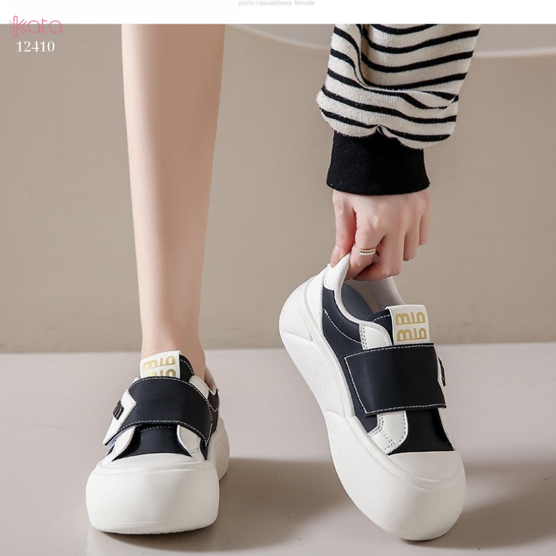 Giày thể thao khóa dán,giày tăng chiều cao phong cách Hàn Quốc 12409