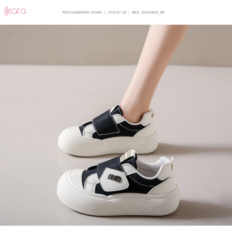 Giày thể thao khóa dán,giày tăng chiều cao phong cách Hàn Quốc 12409