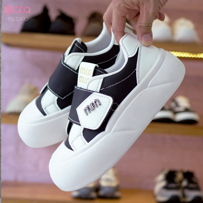 Giày thể thao khóa dán,giày tăng chiều cao phong cách Hàn Quốc 12409