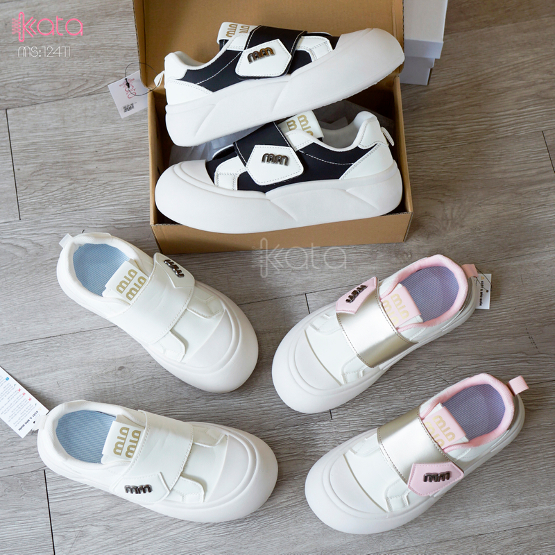 Giày thể thao khóa dán,giày tăng chiều cao phong cách Hàn Quốc 12409