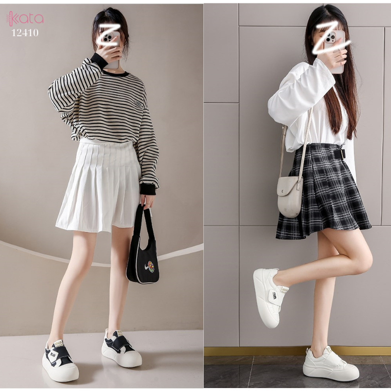 Giày thể thao khóa dán,giày tăng chiều cao phong cách Hàn Quốc 12409