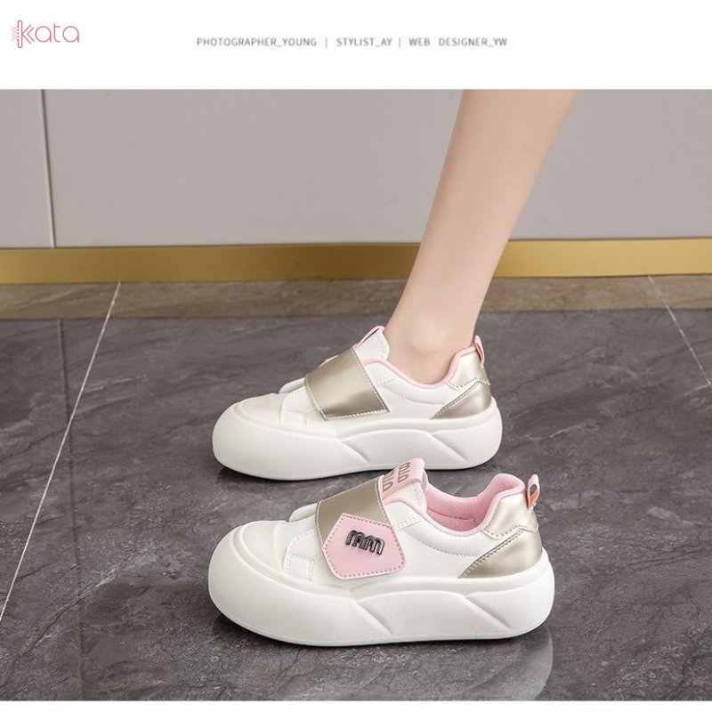 Giày thể thao khóa dán,giày tăng chiều cao phong cách Hàn Quốc 12409