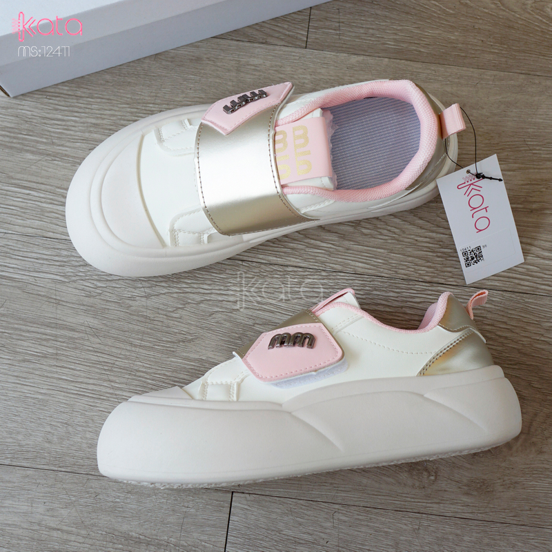 Giày thể thao khóa dán,giày tăng chiều cao phong cách Hàn Quốc 12409