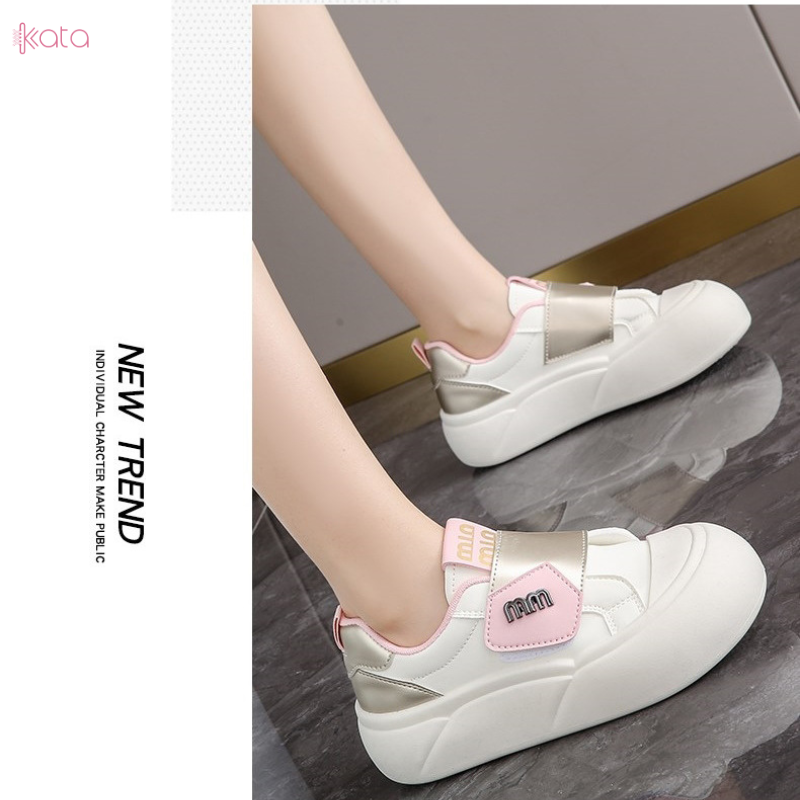 Giày thể thao khóa dán,giày tăng chiều cao phong cách Hàn Quốc 12409