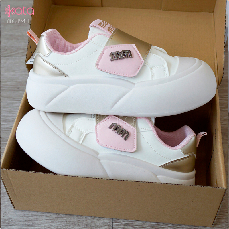 Giày thể thao khóa dán,giày tăng chiều cao phong cách Hàn Quốc 12409