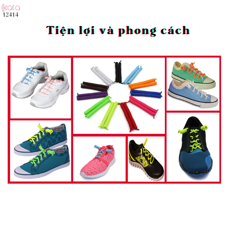 Dây giày lò xo không buộc dây,dây giày thun,dây thể thao dành cho người lười 12414
