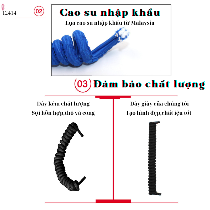 Dây giày lò xo không buộc dây,dây giày thun,dây thể thao dành cho người lười 12414