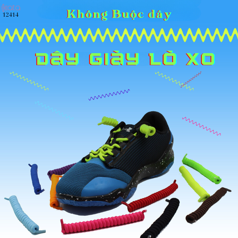 Dây giày lò xo không buộc dây,dây giày thun,dây thể thao dành cho người lười 12414