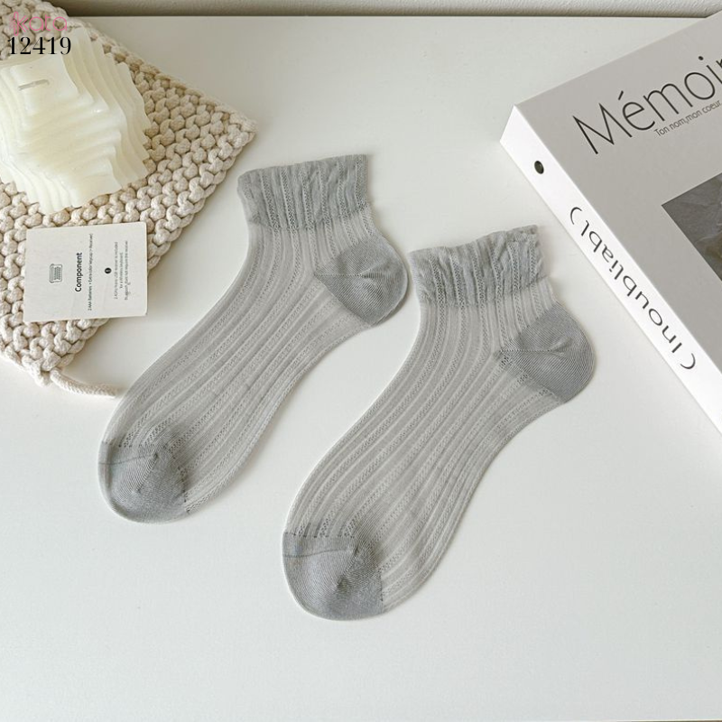 Tất trơn siêu mỏng Xuân Hè,mềm mại,chống trượt,chống tuột,thoáng khí 12419