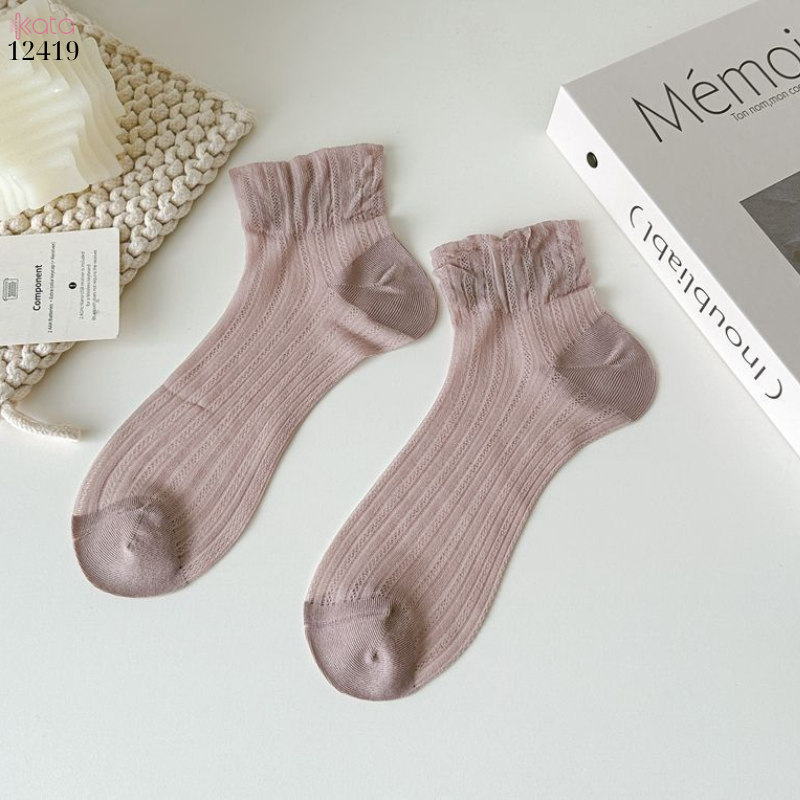 Tất trơn siêu mỏng Xuân Hè,mềm mại,chống trượt,chống tuột,thoáng khí 12419