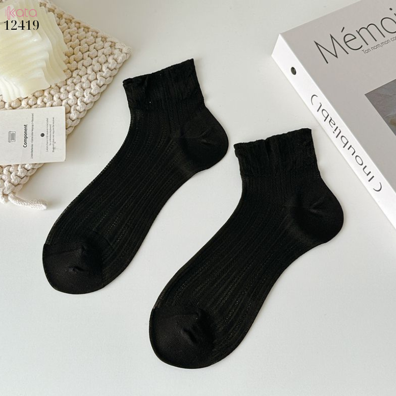 Tất trơn siêu mỏng Xuân Hè,mềm mại,chống trượt,chống tuột,thoáng khí 12419