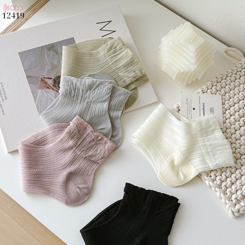 Tất trơn siêu mỏng Xuân Hè,mềm mại,chống trượt,chống tuột,thoáng khí 12419
