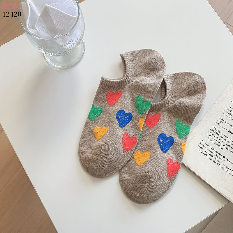 Tất thuyền,không rớt gót,tất mỏng mùa hè nữ chống trơn trượt 12420