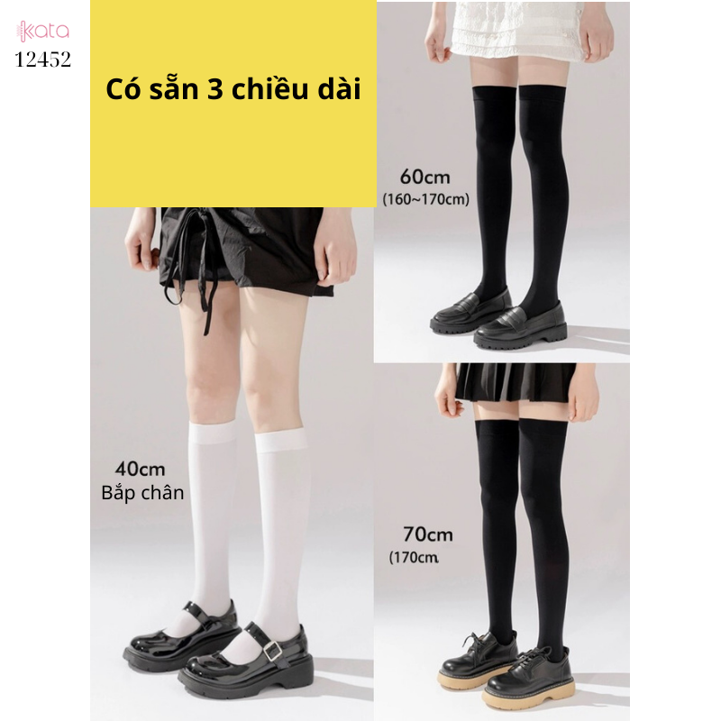 Tất chống nắng ,tất nhung mỏng mát lạnh mùa hè,tất JK giảm béo bắp chân 12452