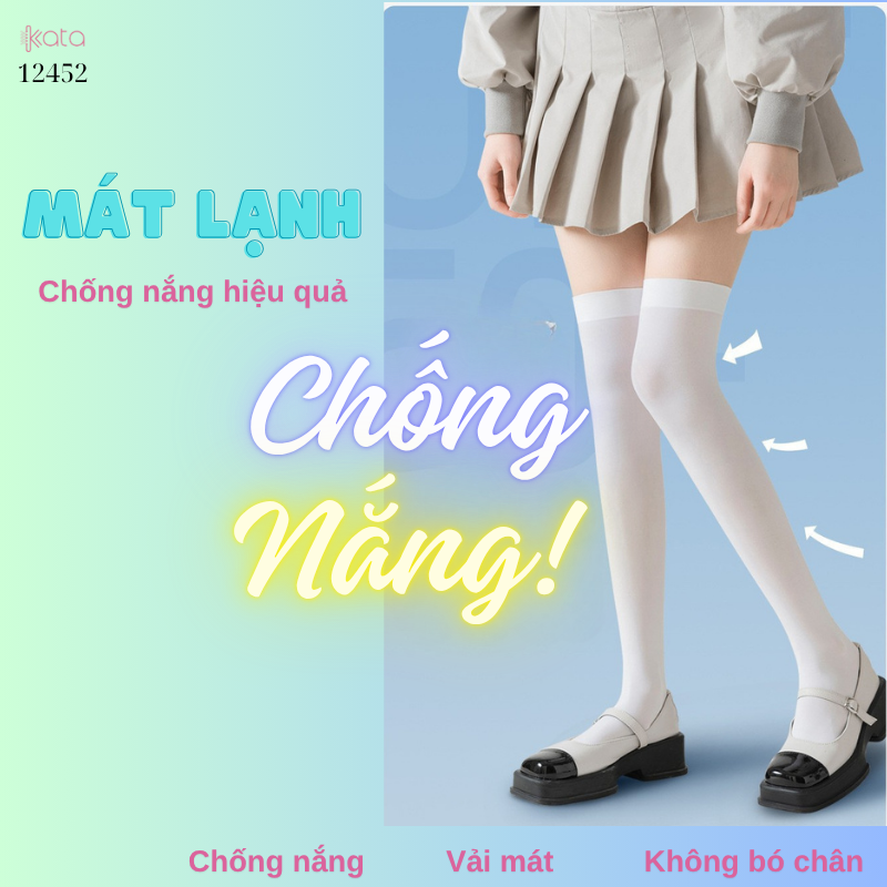 Tất chống nắng ,tất nhung mỏng mát lạnh mùa hè,tất JK giảm béo bắp chân 12452