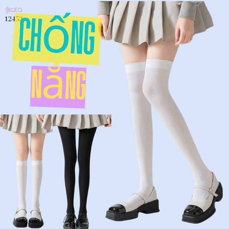 Tất chống nắng ,tất nhung mỏng mát lạnh mùa hè,tất JK giảm béo bắp chân 12452