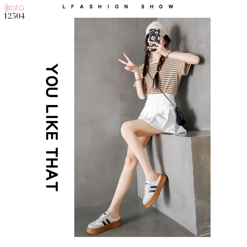 Giày sục hở gót,giày lười mùa hè thoáng khí phong cách Hàn Quốc 12504