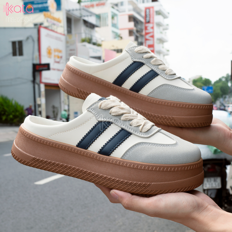 Giày sục hở gót,giày lười mùa hè thoáng khí phong cách Hàn Quốc 12504