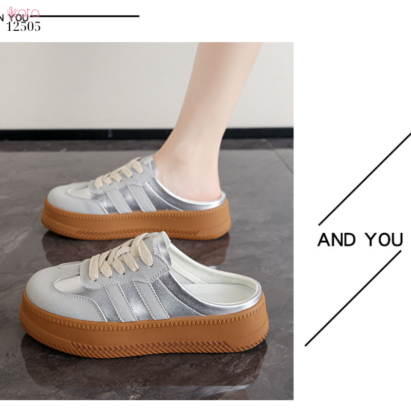 Giày sục hở gót,giày lười mùa hè thoáng khí phong cách Hàn Quốc 12504