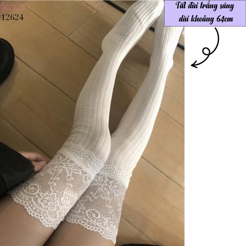 Tất ren qua đầu gối, tất bốt dài, tất giảm béo thu đông cho nữ 12624