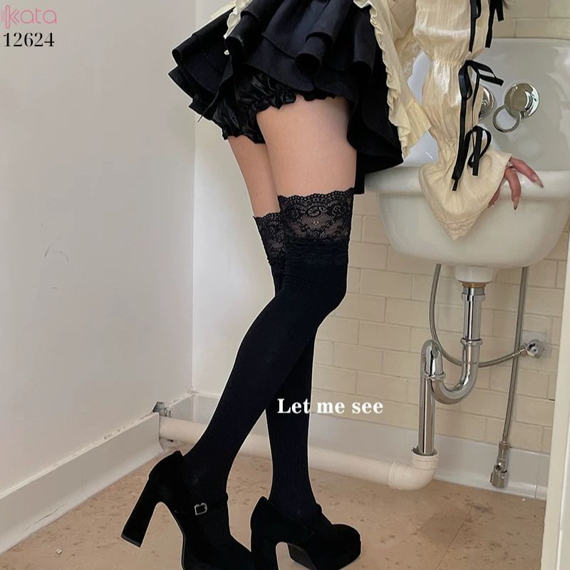 Tất ren qua đầu gối, tất bốt dài, tất giảm béo thu đông cho nữ 12624