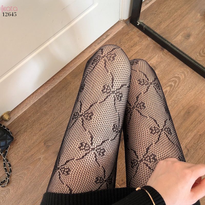 Quần tất định hình chân đẹp, tất lụới hoa lan siêu mỏng xuân hè 12645
