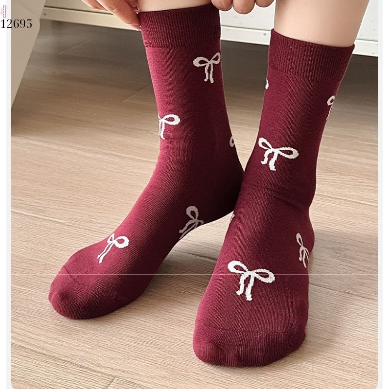 Tất nữ thu đông cao cấp,tất bông cottton không đường may 12695