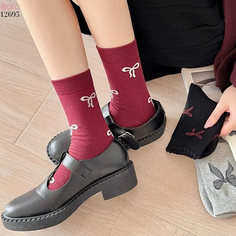 Tất nữ thu đông cao cấp,tất bông cottton không đường may 12695