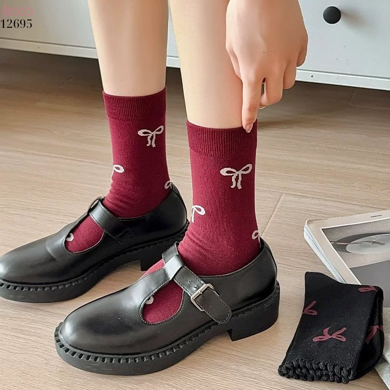 Tất nữ thu đông cao cấp,tất bông cottton không đường may 12695