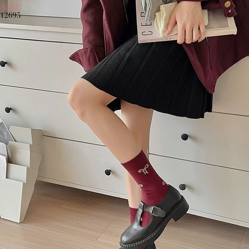 Tất nữ thu đông cao cấp,tất bông cottton không đường may 12695