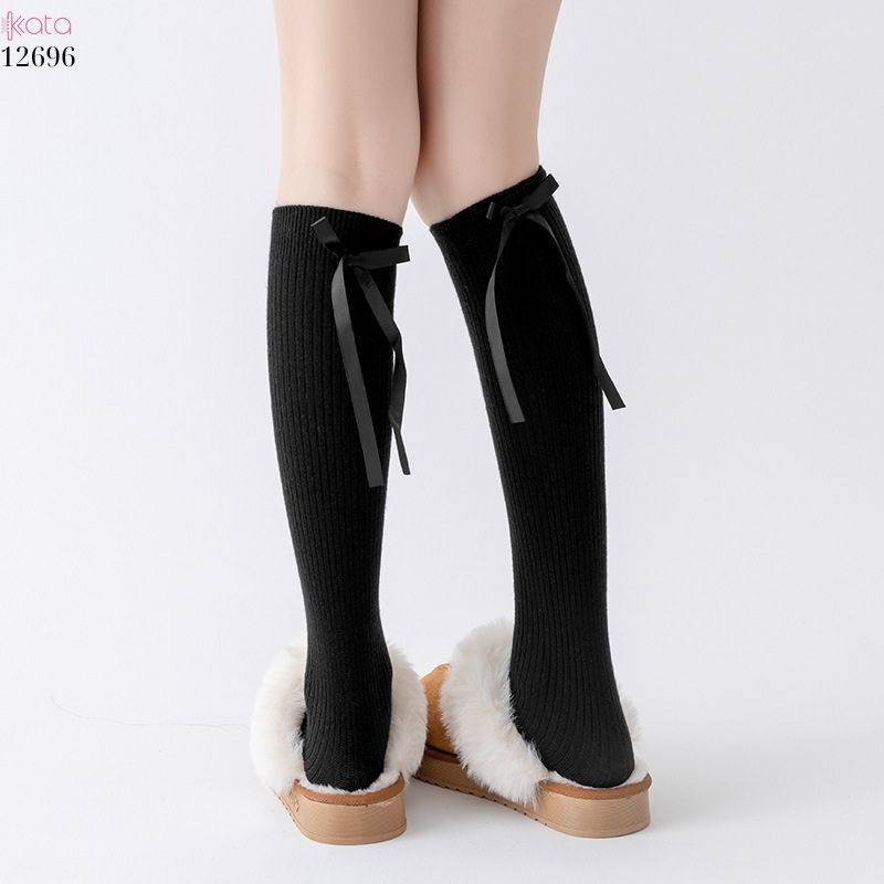 Tất nơ dày cao cấp,tất thu đông đi bốt,chất liệu bông cotton không đường may 12696