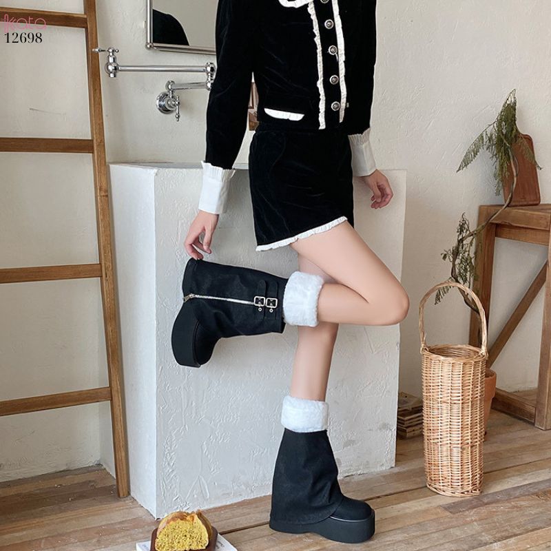 Ống tất thu đông,giả lông bảo vệ bắp,ống tất đi bốt thời trang 12698