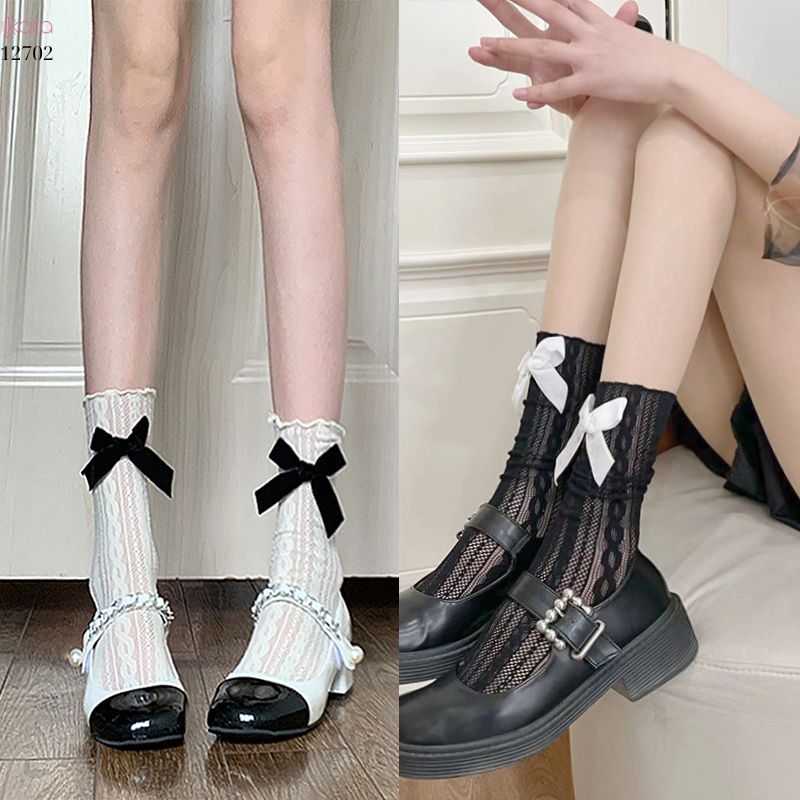 Tất ren lưới mùa hè,tất jk giữa bắp chân phong cách Nhật Bản nữ 12702