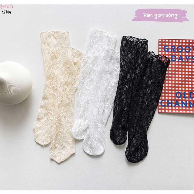 Tất ren mỏng trong suốt mùa hè,tất jk giữa bắp chân phong cách Nhật Bản nữ 12704