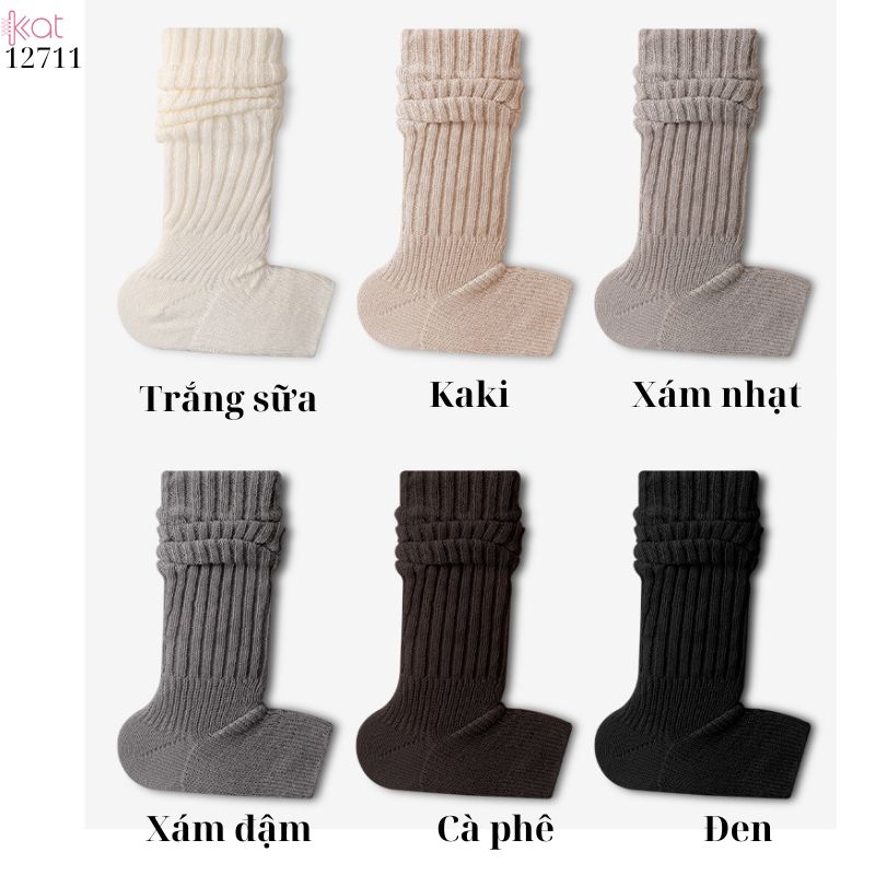 Ống tất giữ ấm thu đông,tất dệt kim đi bốt chống trượt,chống masat 12711