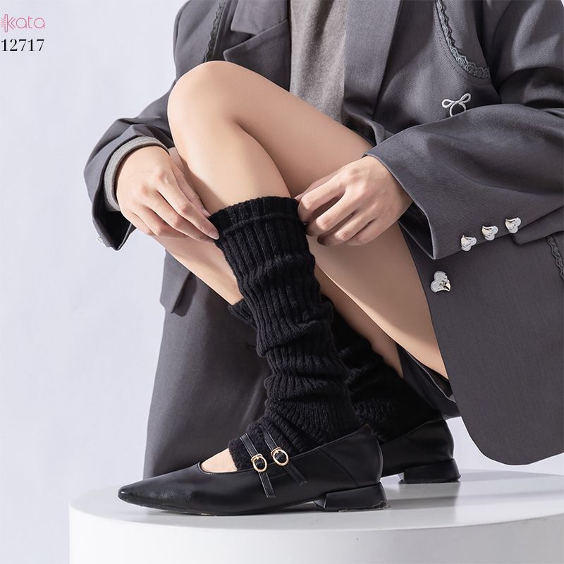 Ống tất giữ ấm thu đông Y2K ,tất dệt kim đi bốt thời trang đa năng 12717