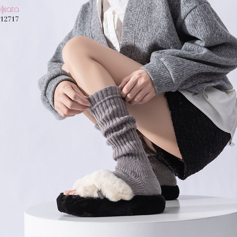 Ống tất giữ ấm thu đông Y2K ,tất dệt kim đi bốt thời trang đa năng 12717