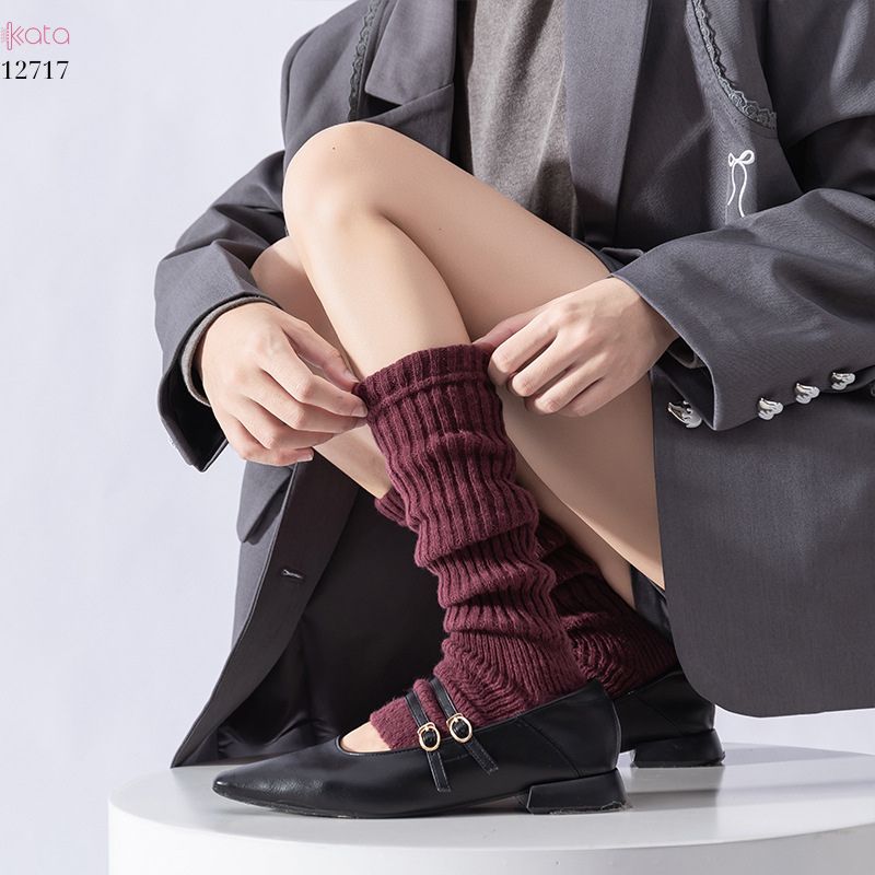 Ống tất giữ ấm thu đông Y2K ,tất dệt kim đi bốt thời trang đa năng 12717