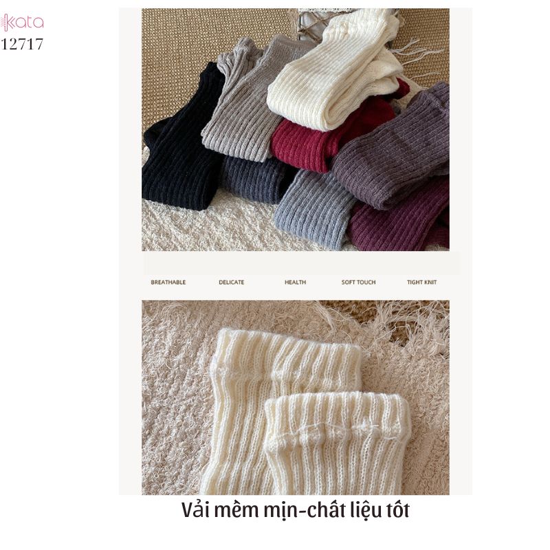 Ống tất giữ ấm thu đông Y2K ,tất dệt kim đi bốt thời trang đa năng 12717