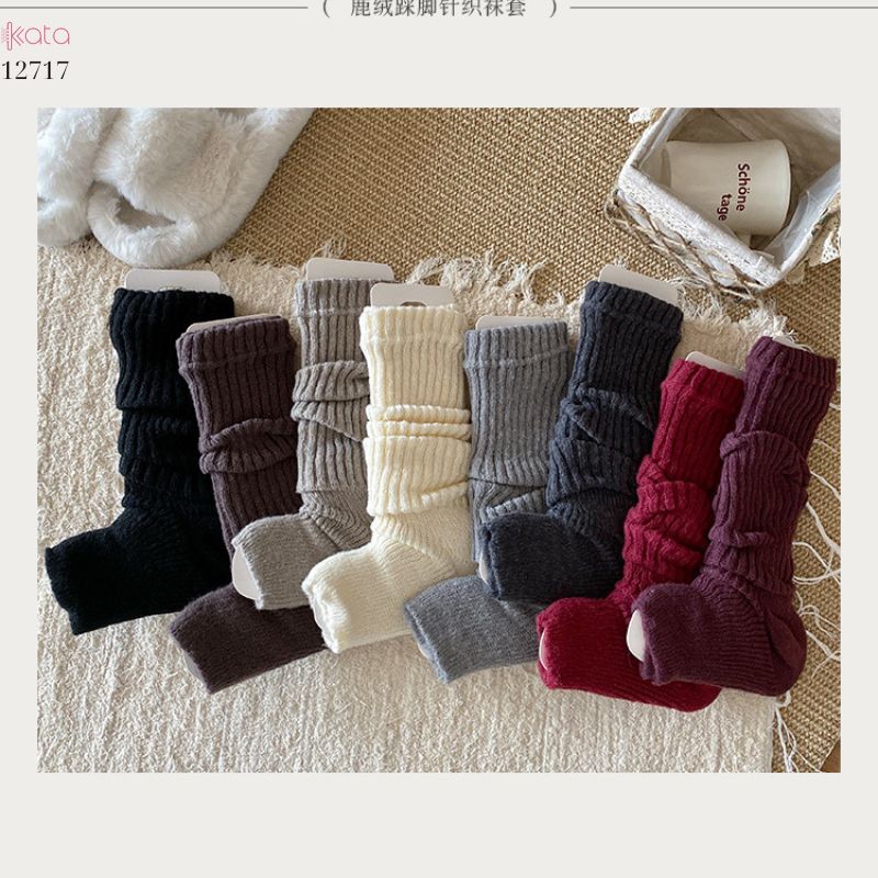Ống tất giữ ấm thu đông Y2K ,tất dệt kim đi bốt thời trang đa năng 12717