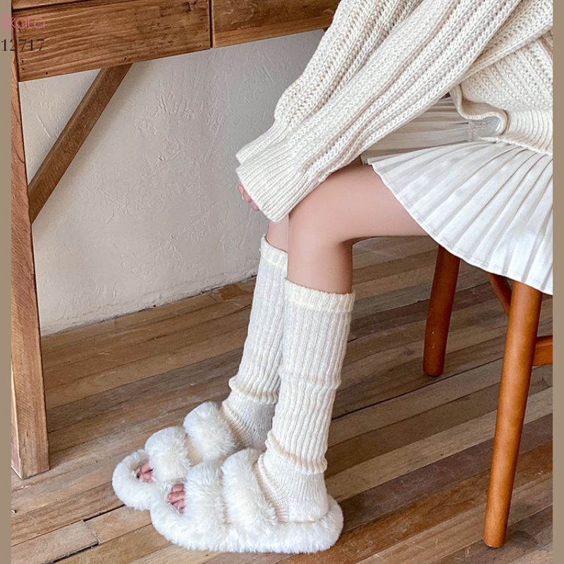 Ống tất giữ ấm thu đông Y2K ,tất dệt kim đi bốt thời trang đa năng 12717